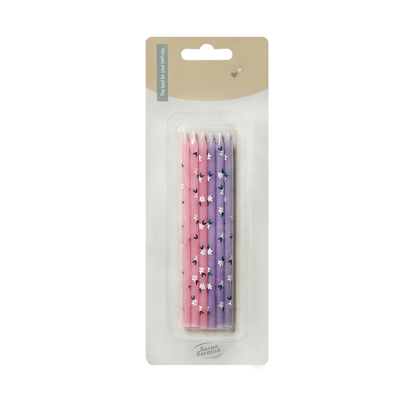 Bougies florales roses et violettes