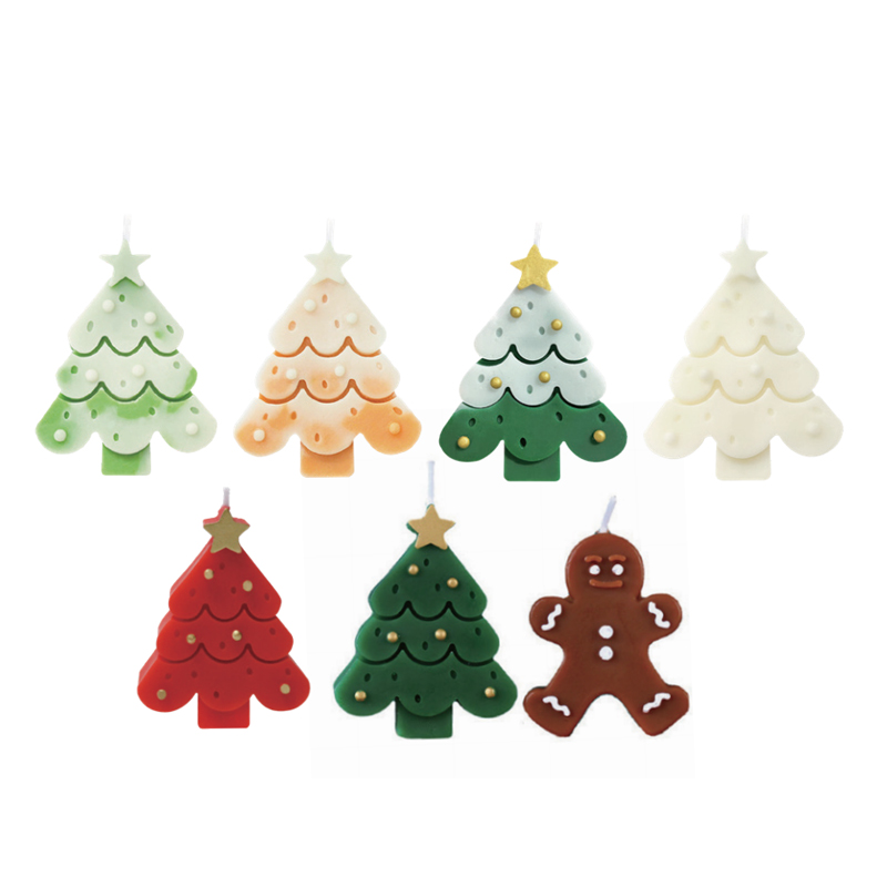 Bougies bonhomme en pain d'épices pour sapin de Noël