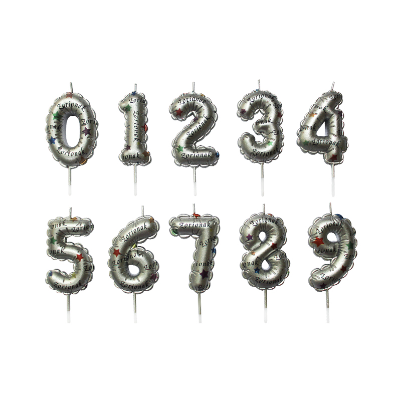 Bougies dentelle lettres argentées