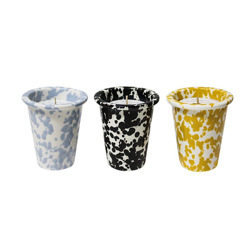 Bougie tasse brise-encre tricolore