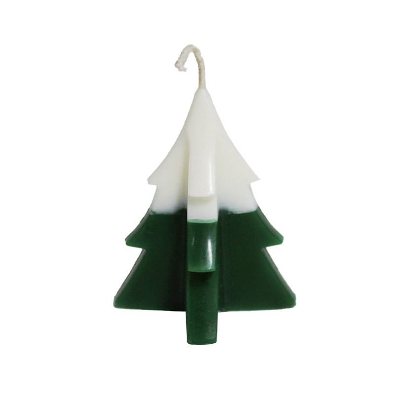 Bougies de sapin de Noël blanches et vertes